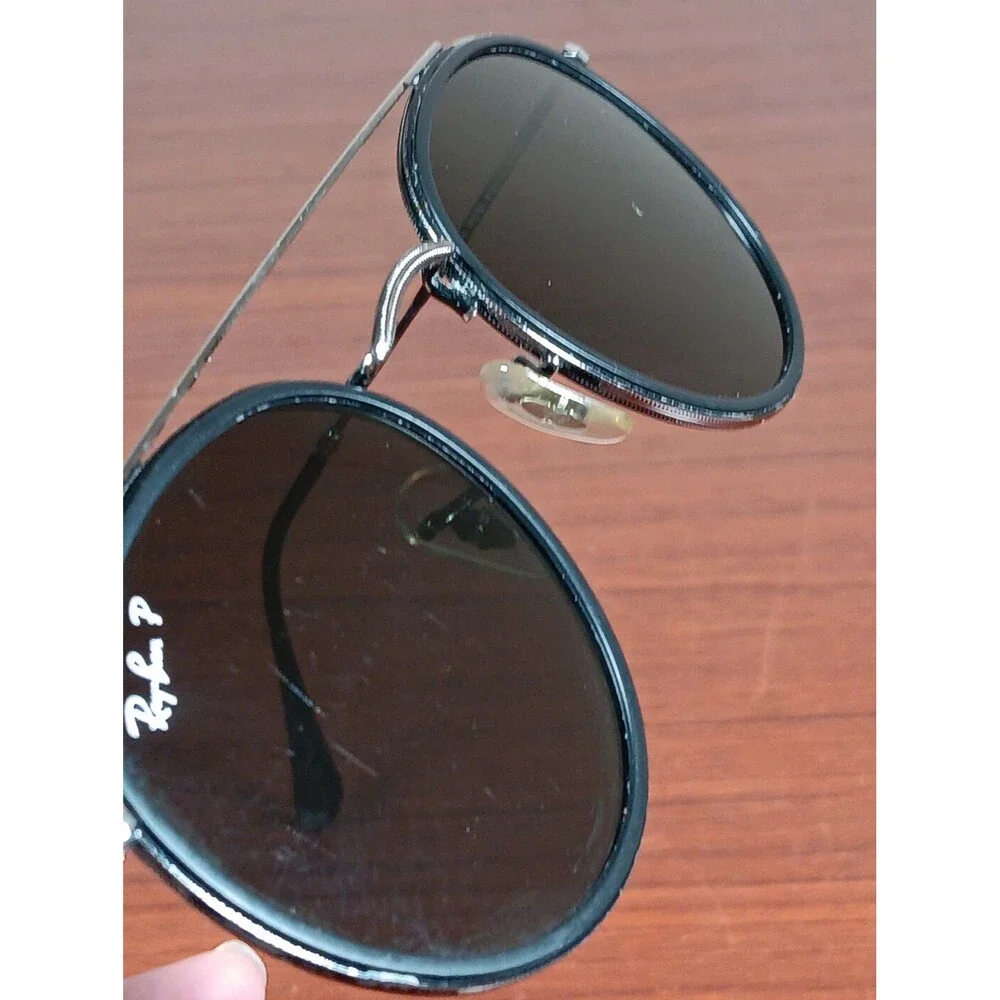 Ray-Ban Polarized Sunglasses RB 3647-N 002/58 5102 Black/Silver Gray Lenses Case